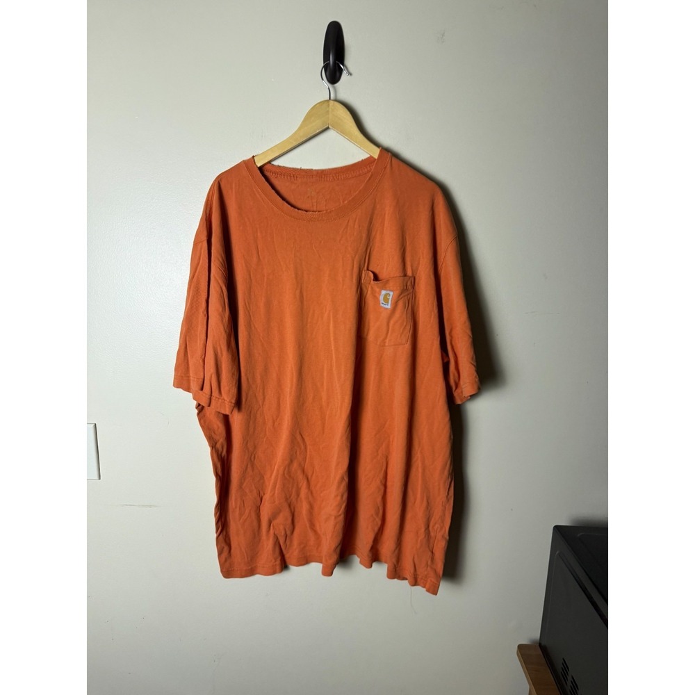 Carhartt Men's Blue Original Fit Pocket Logo T-Shirt XL Crew Neck Short Sleeve